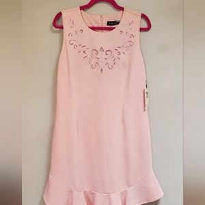 Ivanka Trump pink sleeveless dress with embroidery Size 14 NWT
